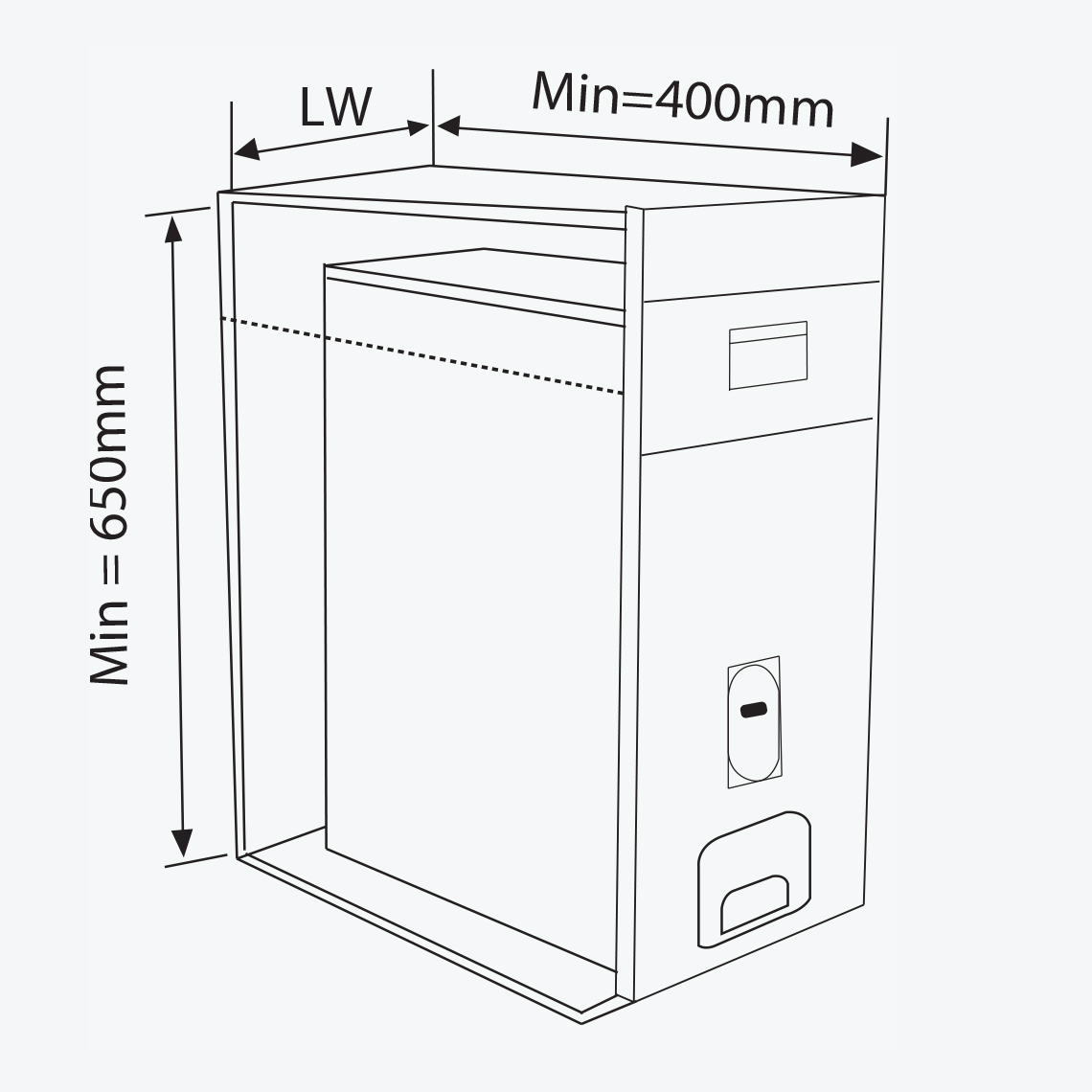 Th&ugrave;ng gạo điện tử mặt k&iacute;nh viền nh&ocirc;m GARIS MRME63 MRBE63